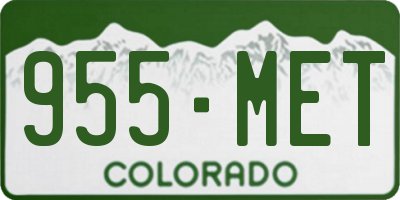 CO license plate 955MET