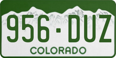 CO license plate 956DUZ