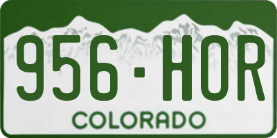 CO license plate 956HOR