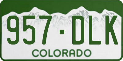 CO license plate 957DLK