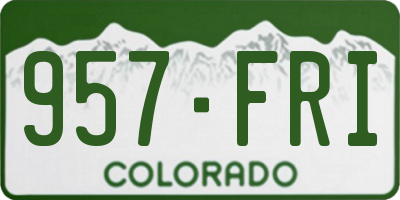 CO license plate 957FRI