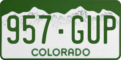 CO license plate 957GUP