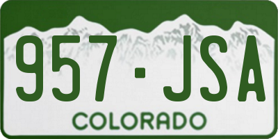CO license plate 957JSA