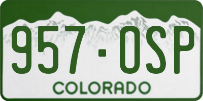 CO license plate 957OSP