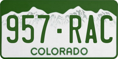 CO license plate 957RAC