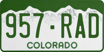 CO license plate 957RAD