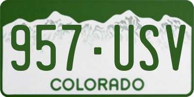 CO license plate 957USV