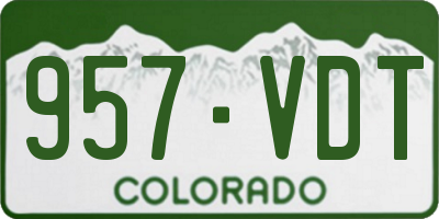 CO license plate 957VDT