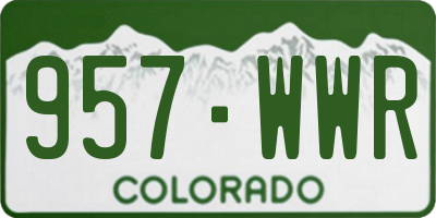 CO license plate 957WWR