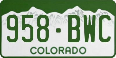 CO license plate 958BWC