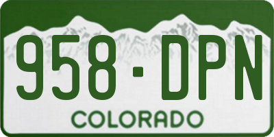 CO license plate 958DPN