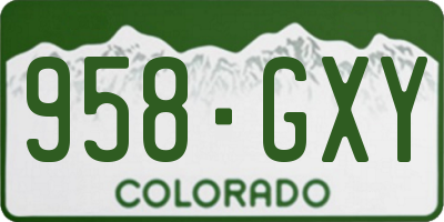 CO license plate 958GXY