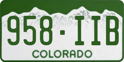 CO license plate 958IIB