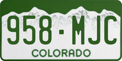 CO license plate 958MJC