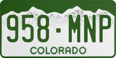 CO license plate 958MNP