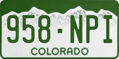 CO license plate 958NPI