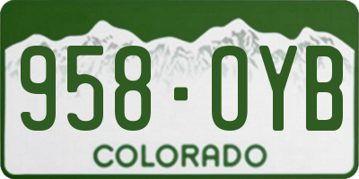 CO license plate 958OYB