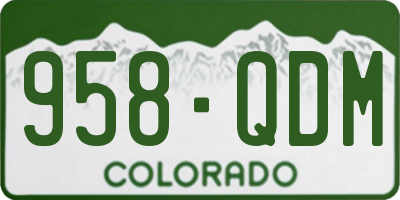 CO license plate 958QDM