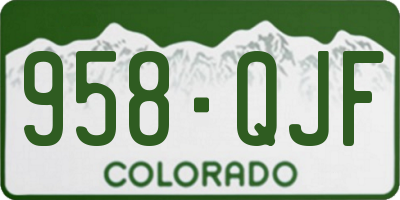 CO license plate 958QJF