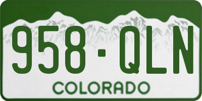 CO license plate 958QLN