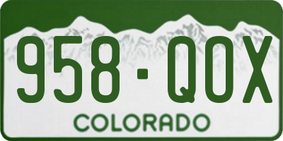 CO license plate 958QOX