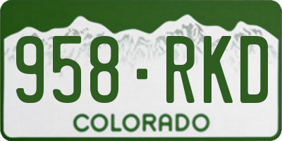 CO license plate 958RKD
