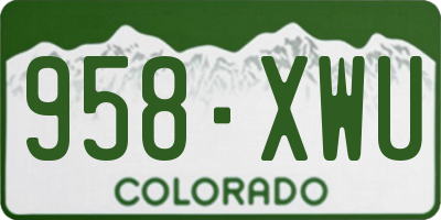 CO license plate 958XWU