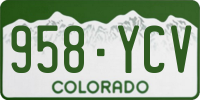 CO license plate 958YCV