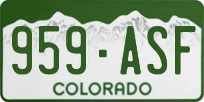 CO license plate 959ASF
