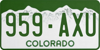 CO license plate 959AXU