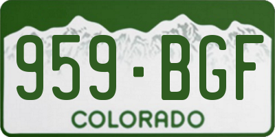CO license plate 959BGF