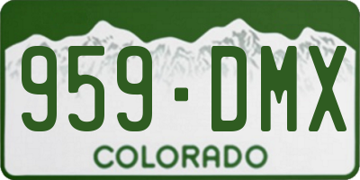 CO license plate 959DMX
