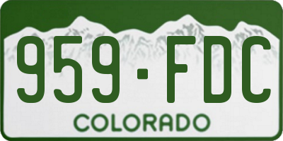 CO license plate 959FDC