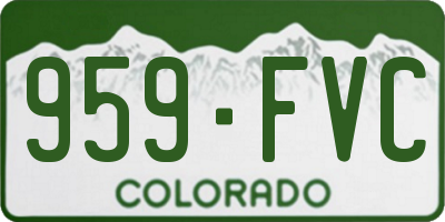 CO license plate 959FVC