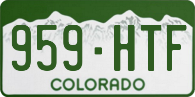 CO license plate 959HTF