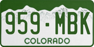 CO license plate 959MBK