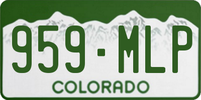 CO license plate 959MLP