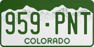 CO license plate 959PNT