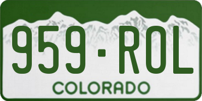 CO license plate 959ROL