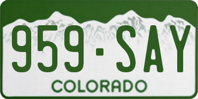 CO license plate 959SAY