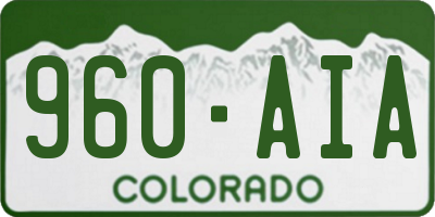 CO license plate 960AIA