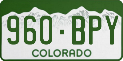 CO license plate 960BPY
