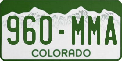 CO license plate 960MMA