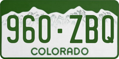 CO license plate 960ZBQ