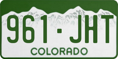 CO license plate 961JHT