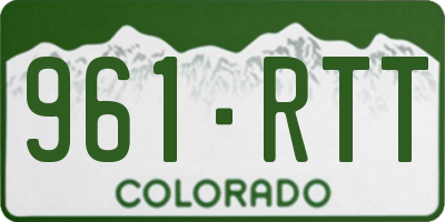 CO license plate 961RTT