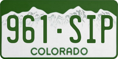 CO license plate 961SIP