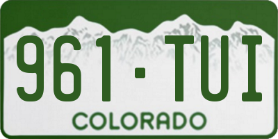 CO license plate 961TUI