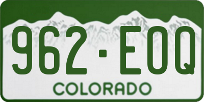 CO license plate 962EOQ