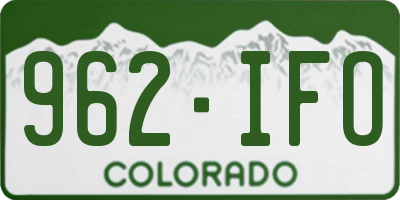 CO license plate 962IFO